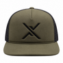 Front of green cap showcasing Exotac logo.