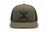 Front of green cap showcasing Exotac logo.